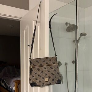 Dooney & Bourke Gray and Black Logo Crossbody Bag